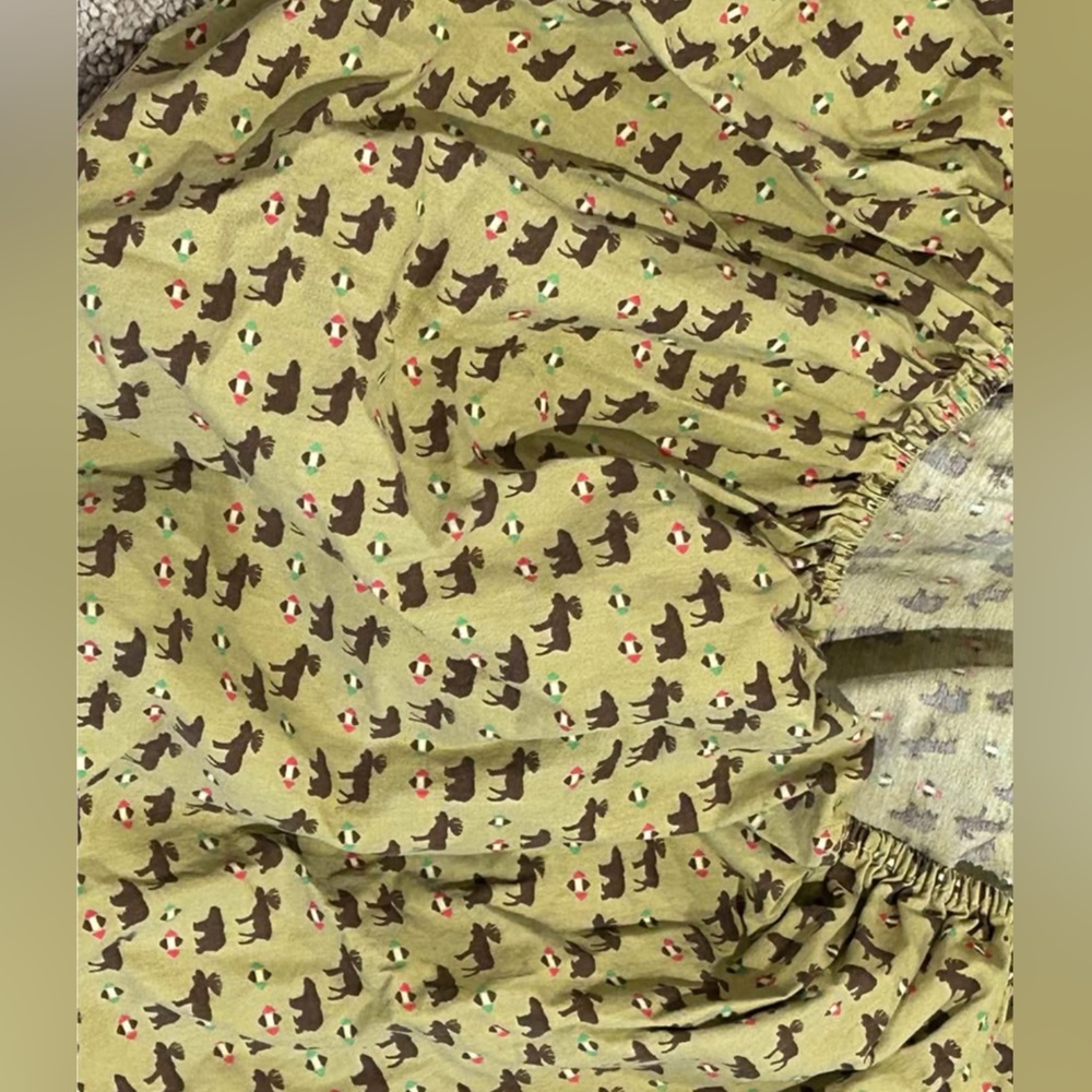 Moose and Bear woodland themed crib sheet